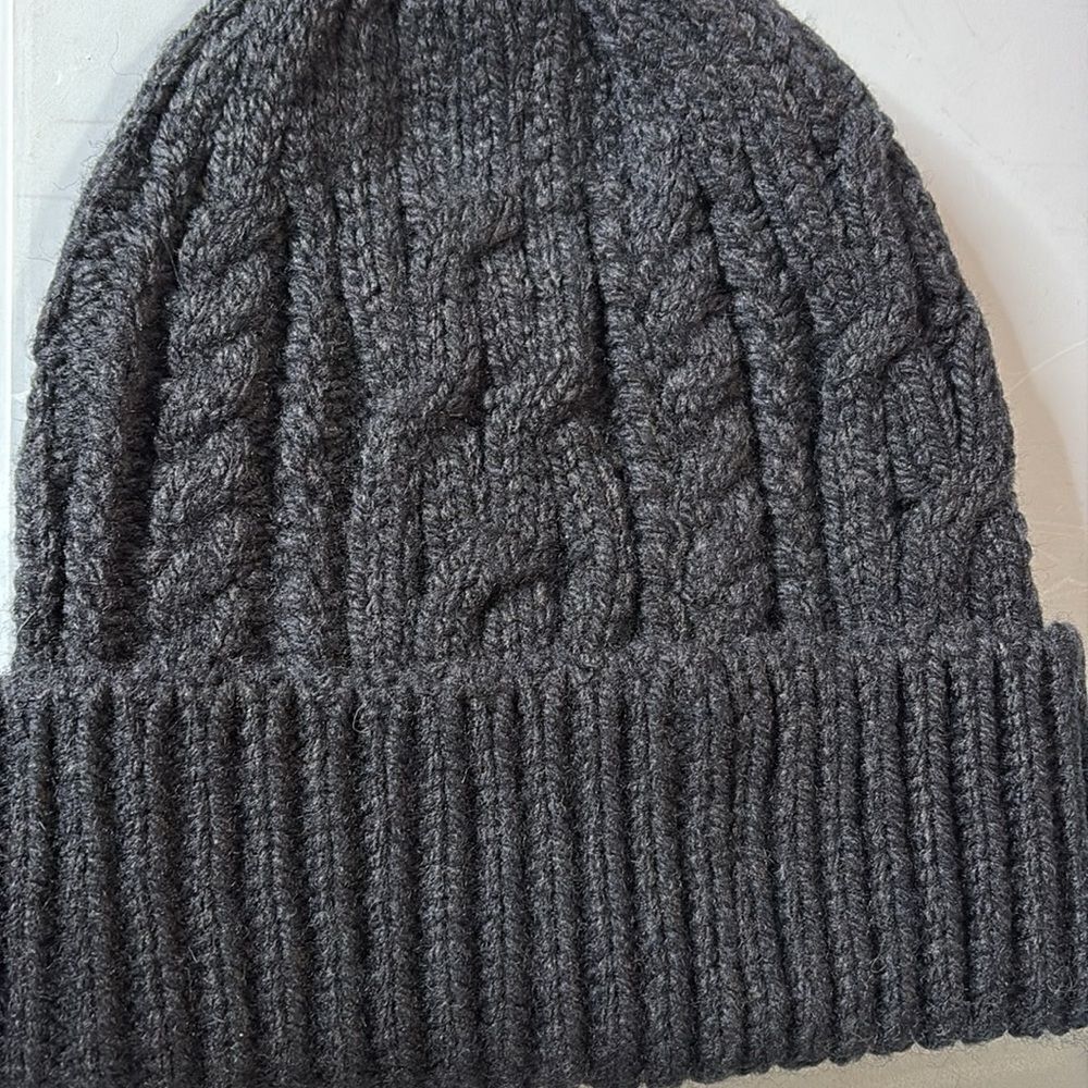 Nordstrom Cable Knit Beanie Hat O/S Black NWT